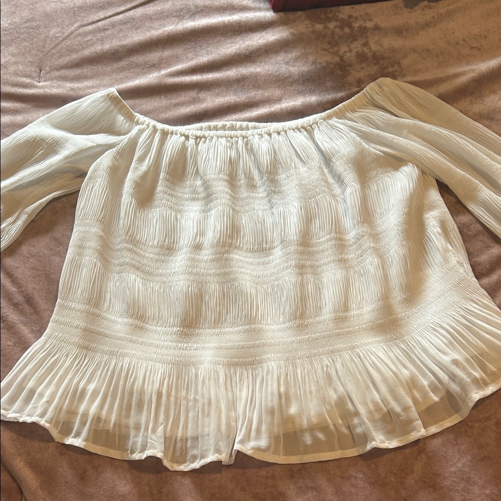Express Off-Shoulder White Blouse
